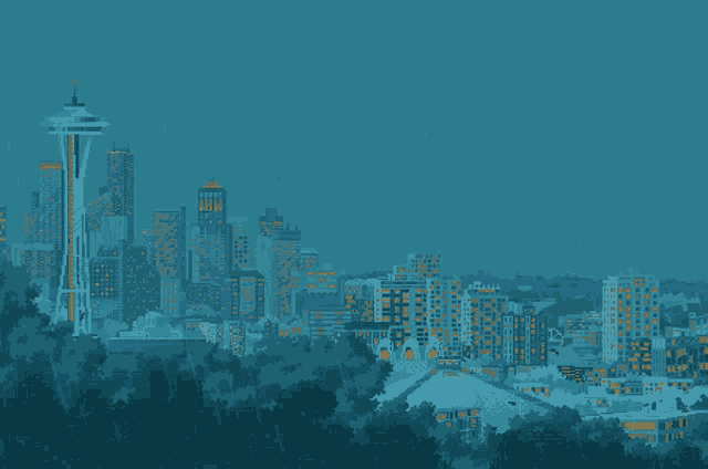 Seattle Rain Pixel Art